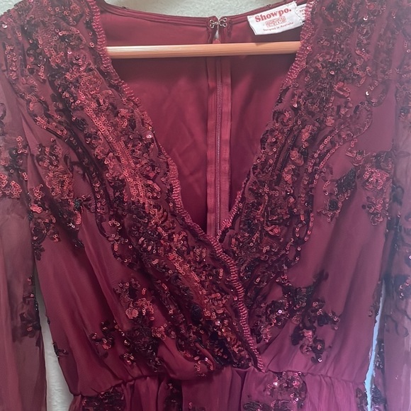 🎉 Host Pick🎉 Showpo. What Comes Around Sequin Playsuit in Wine Size 8 - Picture 10 of 10